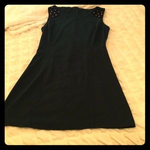 Dark green sleeveless jumper dress